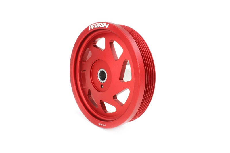 PERRIN 19-21 Subaru WRX / 16-18 Forester / 15-19 Legacy Lightweight Crank Pulley - Red Pulleys - Crank, Underdrive Perrin Performance
