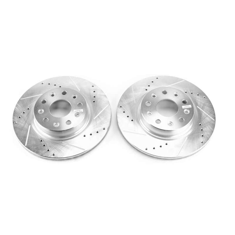 Power Stop 2018 Jeep Wrangler Front Evolution Drilled & Slotted Rotors - Pair Brake Rotors - Slot & Drilled PowerStop