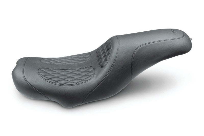Mustang 08-20 Harley Electra Glide,Rd Glide,Rd King Tripper Fastback 1PC Seat w/Diam Stitch- Black One-Piece Motorcycle Seats Mustang Motorcycle