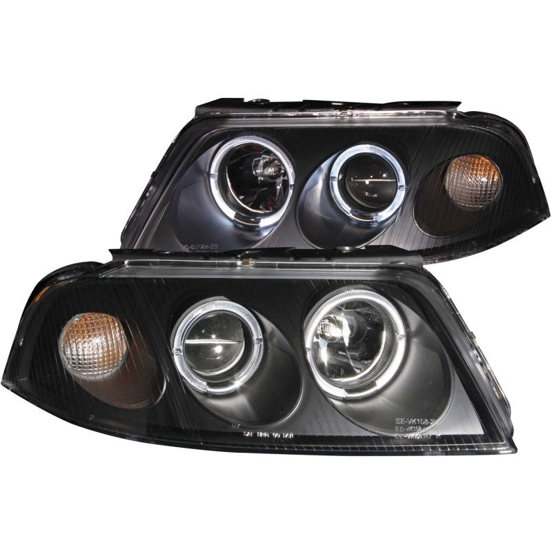 ANZO 2001-2005 Volkswagen Passat Projector Headlights w/ Halo Black Headlights ANZO