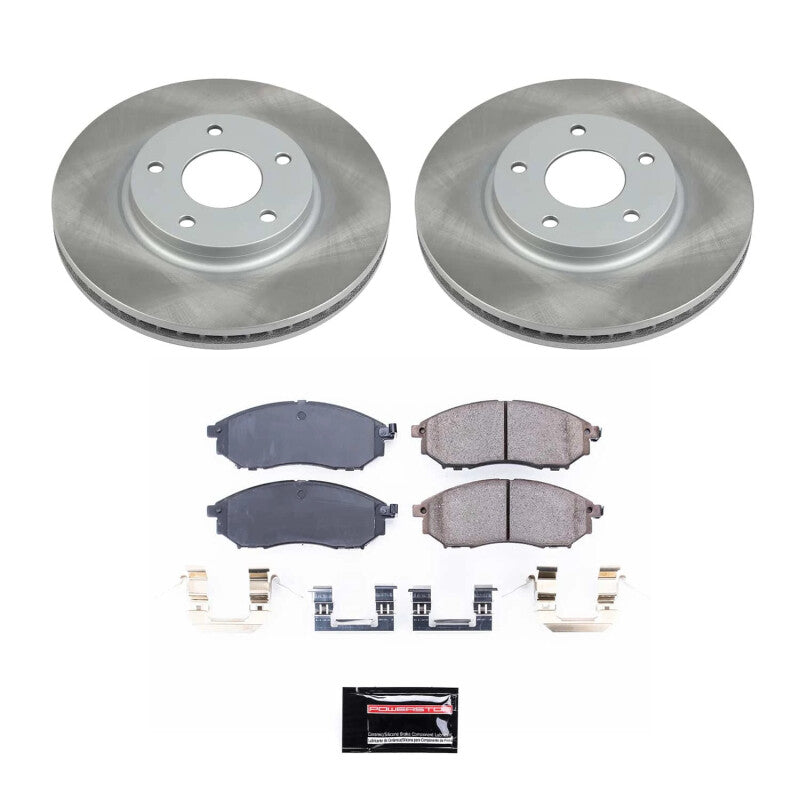 Power Stop 02-06 Infiniti Q45 Front Semi-Coated Rotor Kit Brake Kits - Performance Blank PowerStop