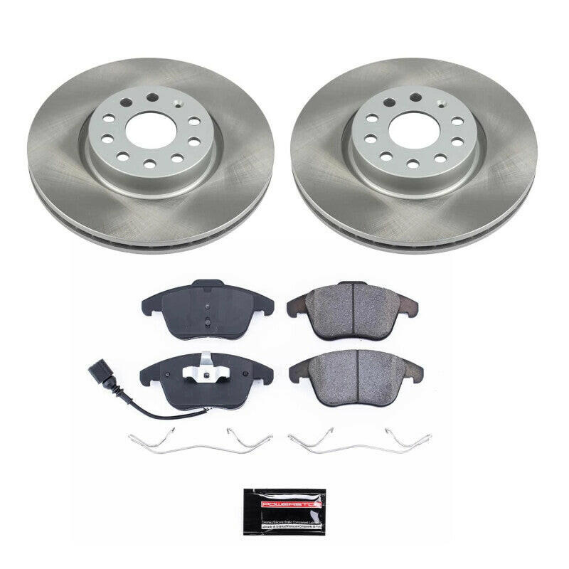 Power Stop 17-18 Volkswagen Tiguan Limited Front Semi-Coated Rotor Kit Brake Kits - Performance Blank PowerStop