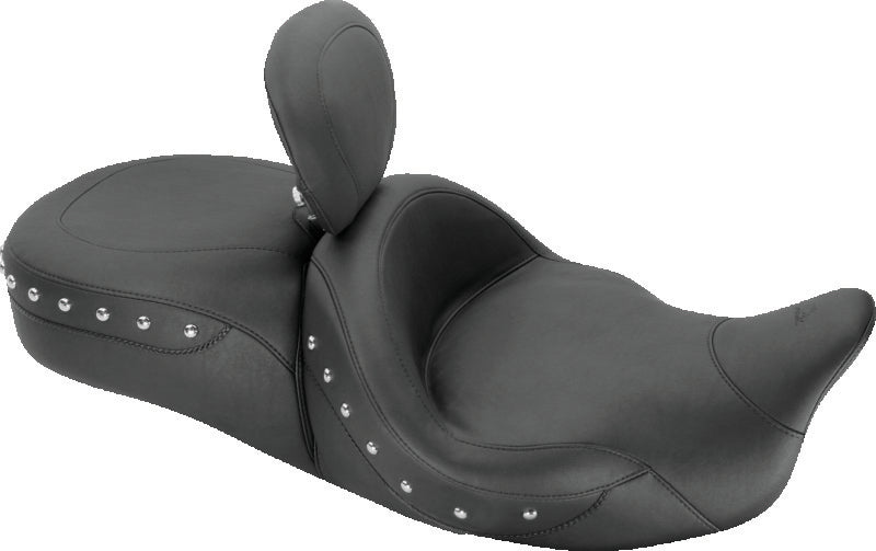 Mustang 08-21 Harley Electra Glide,Rd Glide,Rd King,Str Glide Touring Heated 1PC Seat Studs-Black One-Piece Motorcycle Seats Mustang Motorcycle