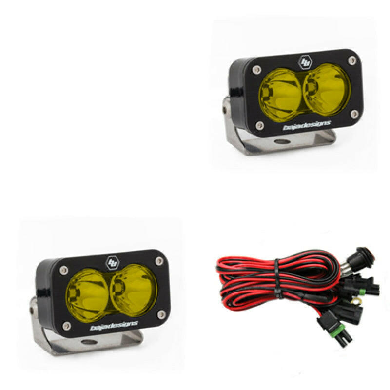 Baja Designs S2 Pro Series LED Light Pods Amber Lens Spot Pattern - Pair Light Bars & Cubes Baja Designs