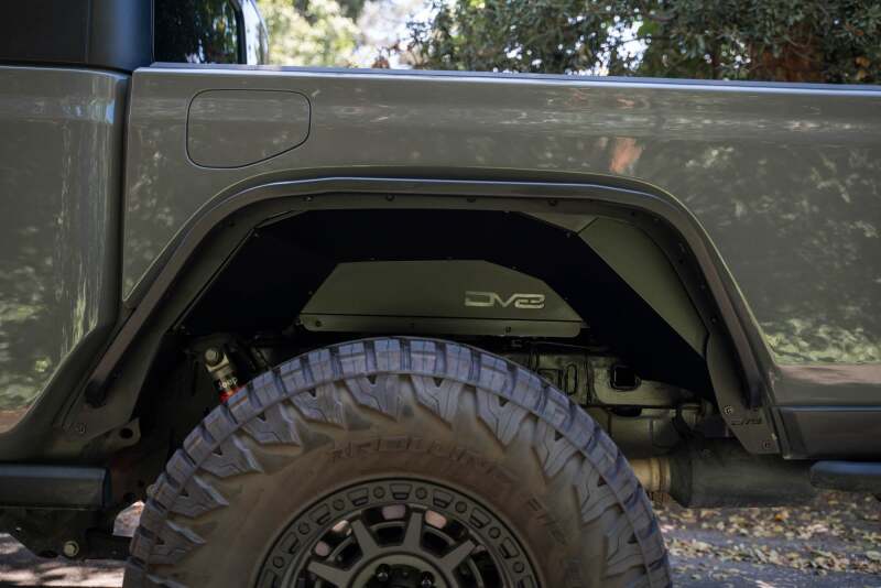 DV8 Offroad 20-24 Jeep Gladiator JT Rear Inner Fender Liners - Satin Black Wheel Well Liners DV8 Offroad