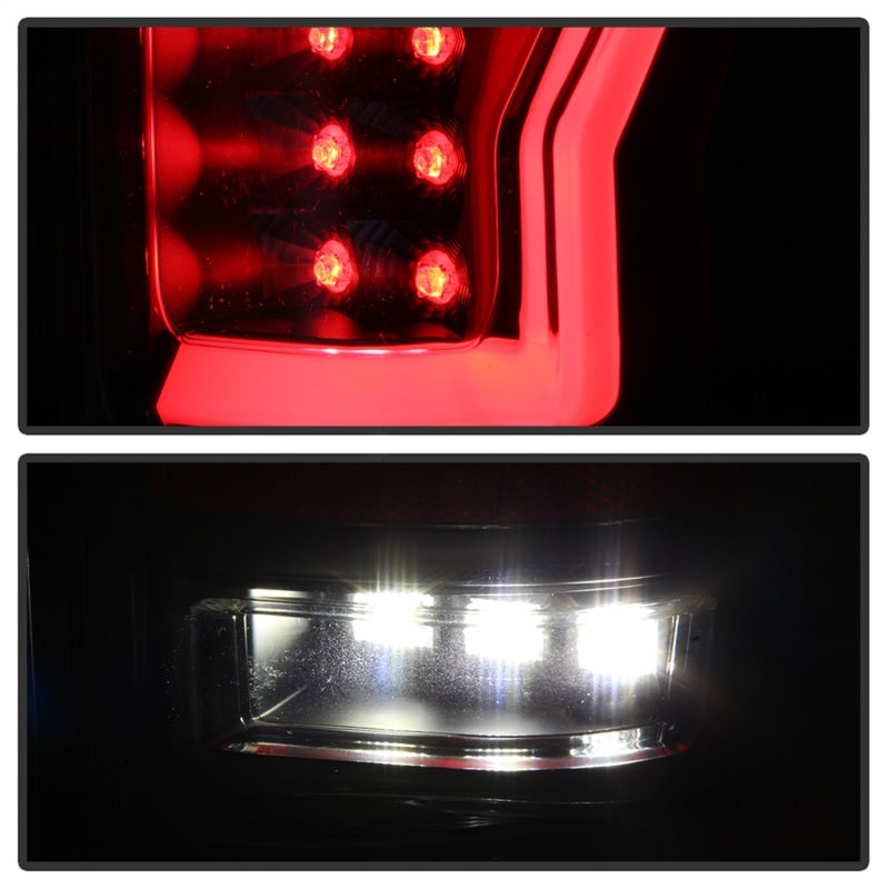 Spyder 04-08 Ford F-150 Projector Tail Lights - Light Bar DRL LED - Black ALT-YD-FF15004V2-LBLED-BK Headlights SPYDER