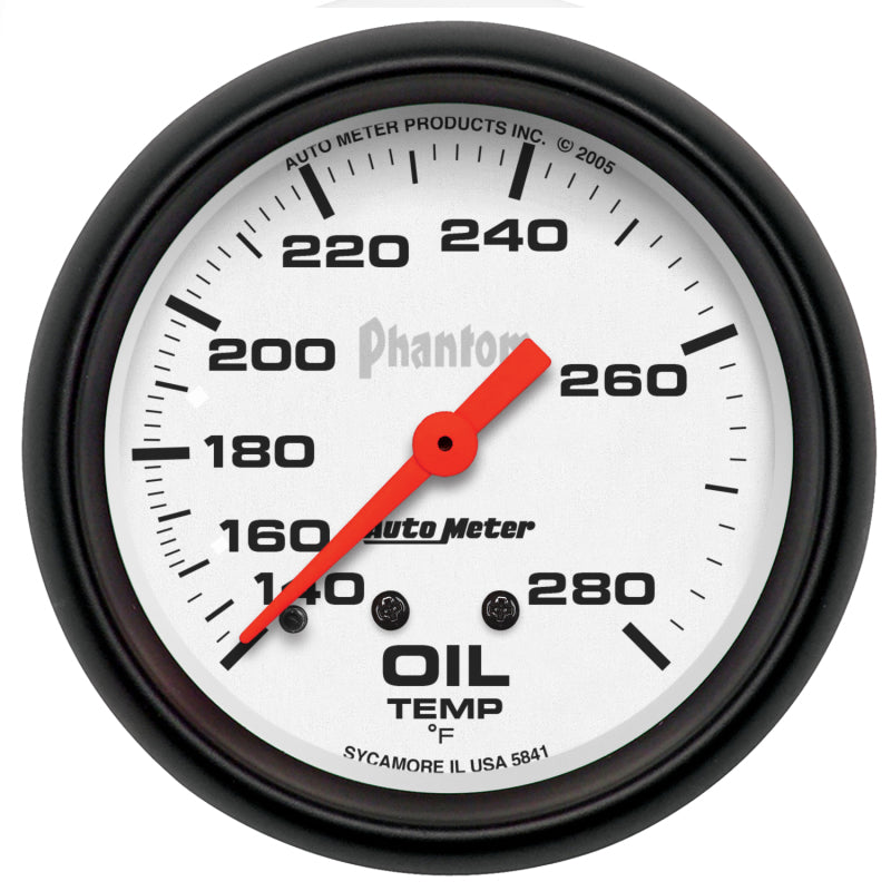 AutoMeter Gauge Oil Temp 2-5/8in. 140-280 Deg. F Mechanical Phantom Gauges AutoMeter