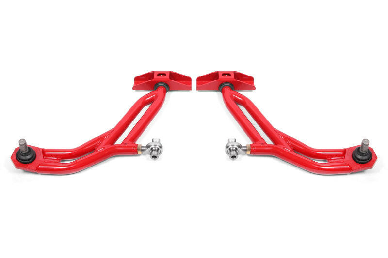 BMR 10-14 Ford Mustang Adj. Lower A-Arms Delrin/Rod End w/ 19mm STD. Ball Joint - Red Control Arms BMR Suspension