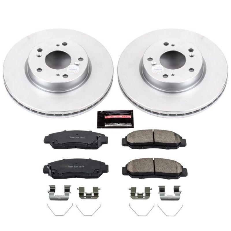 Power Stop 12-15 Honda Civic Front Z17 Evolution Geomet Coated Brake Kit Brake Kits - Performance Blank PowerStop