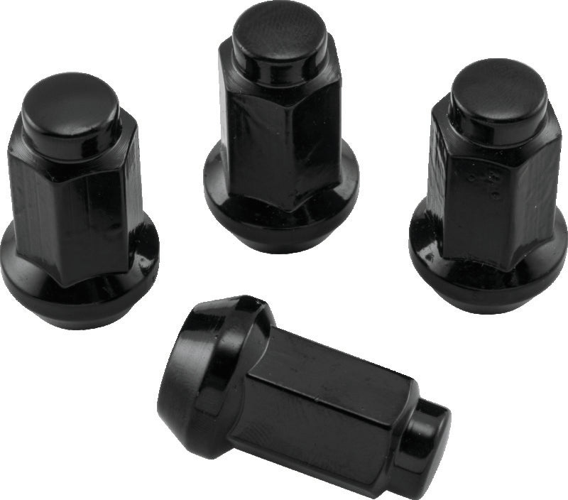 QuadBoss Lug Nuts 3/8in 24 - 14mm-Od - Black - Box of 4 Lug Nuts QuadBoss