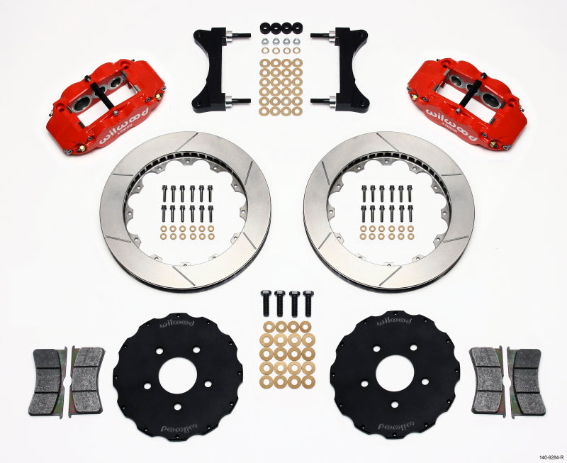 Wilwood Narrow Superlite 6R Front Hat Kit 13.06in Red Mitsubishi EVO VIII Big Brake Kits Wilwood