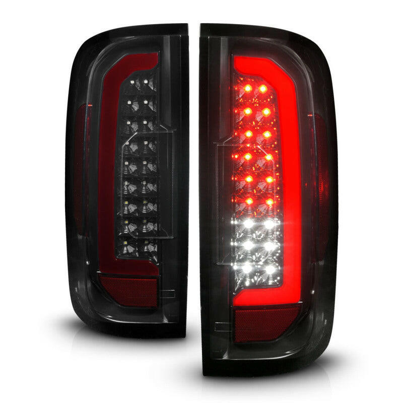 ANZO 15-21 Chevrolet Colorado Full LED Tail Lights w/ Red Lightbar Black Housing Smoke Lens Tail Lights ANZO