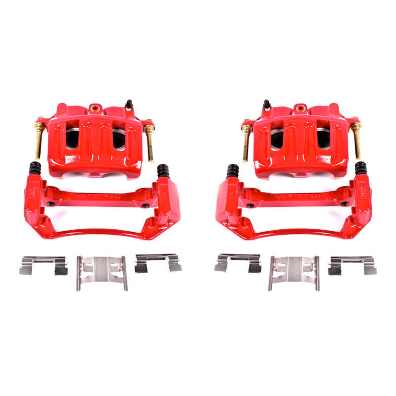 Power Stop 99-03 Ford F-150 Front Red Calipers w/Brackets - Pair Brake Calipers - Perf PowerStop