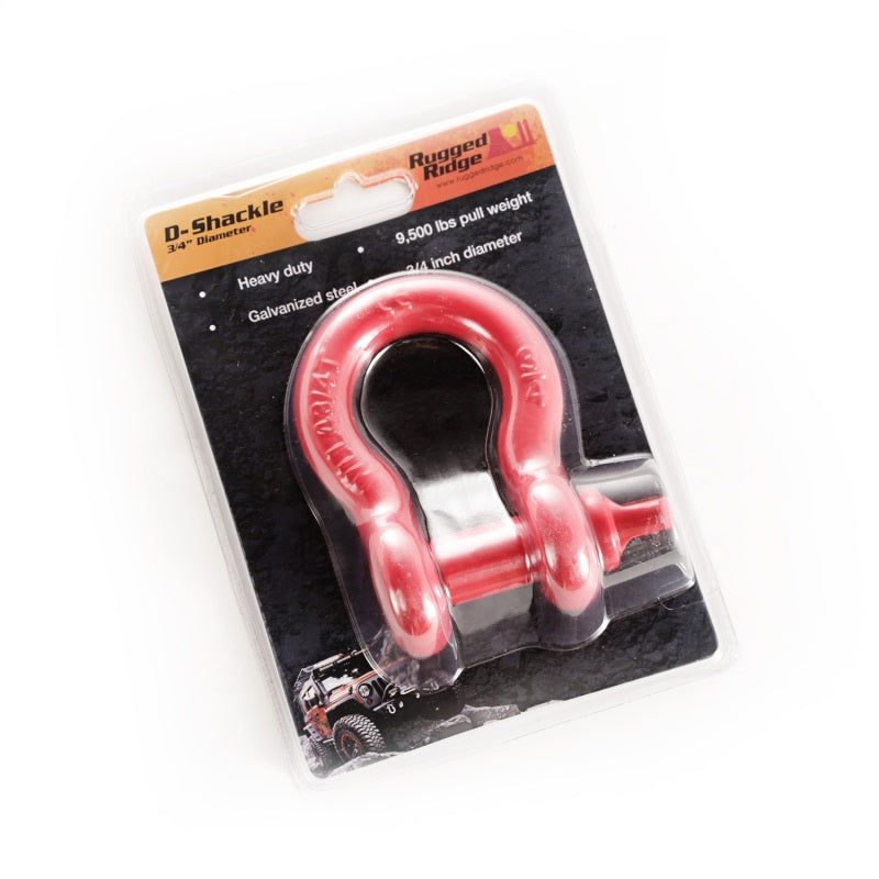 Rugged Ridge Red 9500lb 3/4in D-Ring Shackle Kits Rugged Ridge