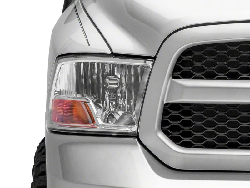 Raxiom 09-18 Dodge RAM 1500 Axial OEM Rep Headlights w/ Single Bulb- Chrome Housing (Clear Lens) Headlights Raxiom