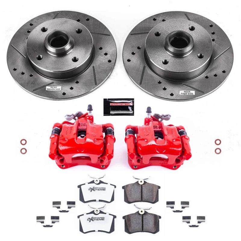 Power Stop 95-97 Volkswagen Passat Rear Z26 Street Warrior Brake Kit w/Calipers Brake Kits - Performance D&S PowerStop