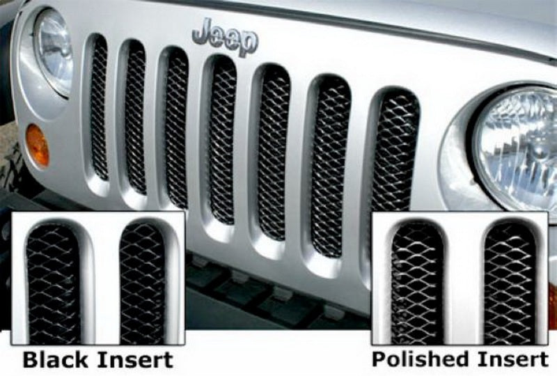 Rampage 2007-2018 Jeep Wrangler(JK) Grille 3D Single Piece - Black Grilles Rampage