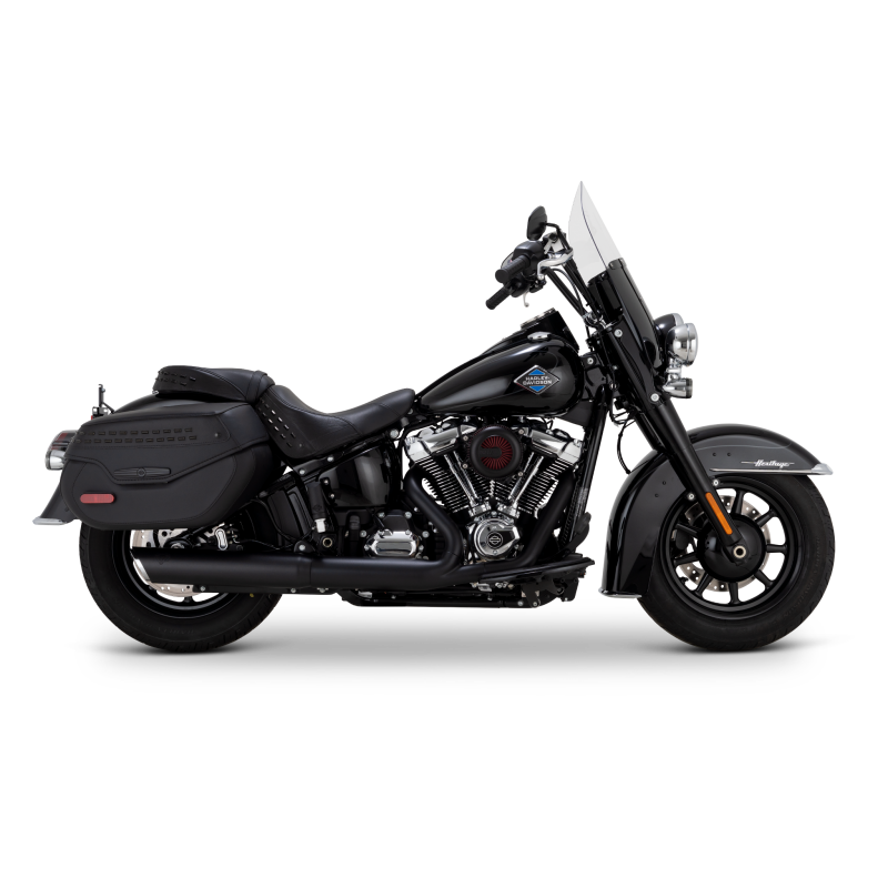Vance & Hines 2025+ HD Softail Twin Slash 4in Round Black Slip-On Exhaust Motorcycle Slip-On Vance and Hines