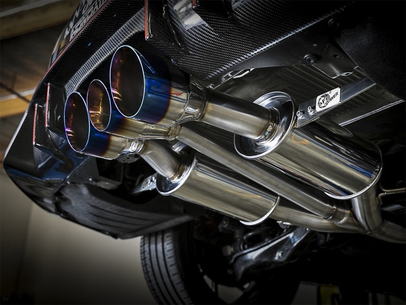 aFe Takeda 3in 304 SS Cat-Back Exhaust w/ Blue Flame Tips 2017+ Honda Civic Type R I4 2.0L (t) Catback aFe