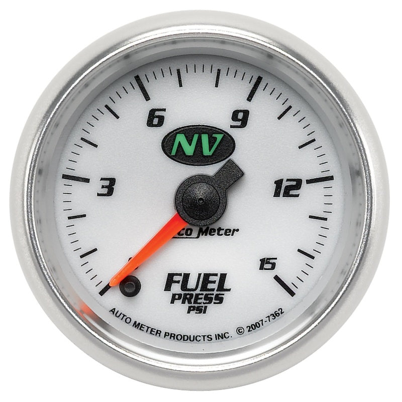 AutoMeter Gauge Fuel Pressure 2-1/16in. 15PSI Digital Stepper Motor NV Gauges AutoMeter