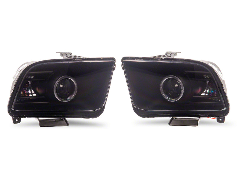 Raxiom 05-09 Ford Mustang w/ Factory Halogen LED Halo Headlights- Blk Housing (Smoked Lens) Headlights Raxiom
