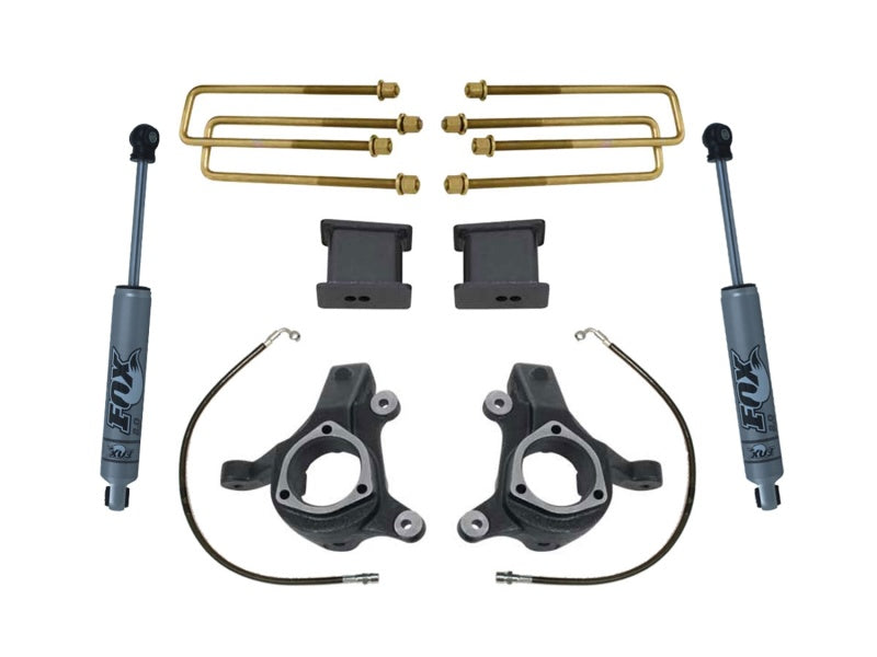 MaxTrac 07-16 GM C1500 2WD w/Cast Steel Susp. 3in/1in Spindle Lift Kit w/FOX Shocks Steering Knuckles & Spindles Maxtrac