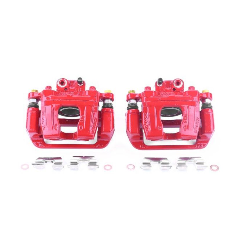 Power Stop 17-18 Genesis G80 Rear Red Calipers w/Brackets - Pair Brake Calipers - Perf PowerStop