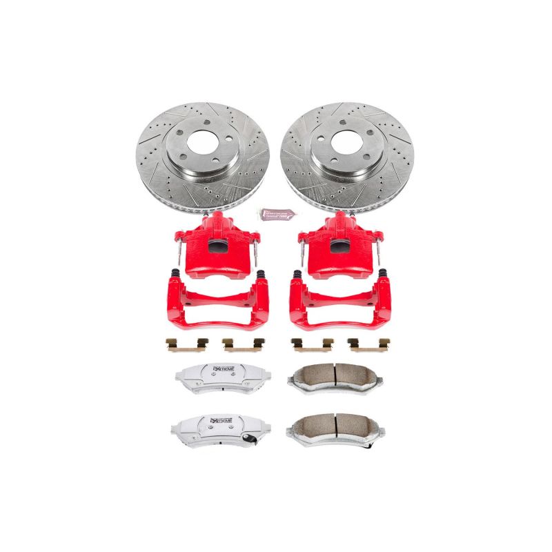 Power Stop 00-04 Buick LeSabre Front Z26 Street Warrior Brake Kit w/Calipers Brake Kits - Performance D&S PowerStop