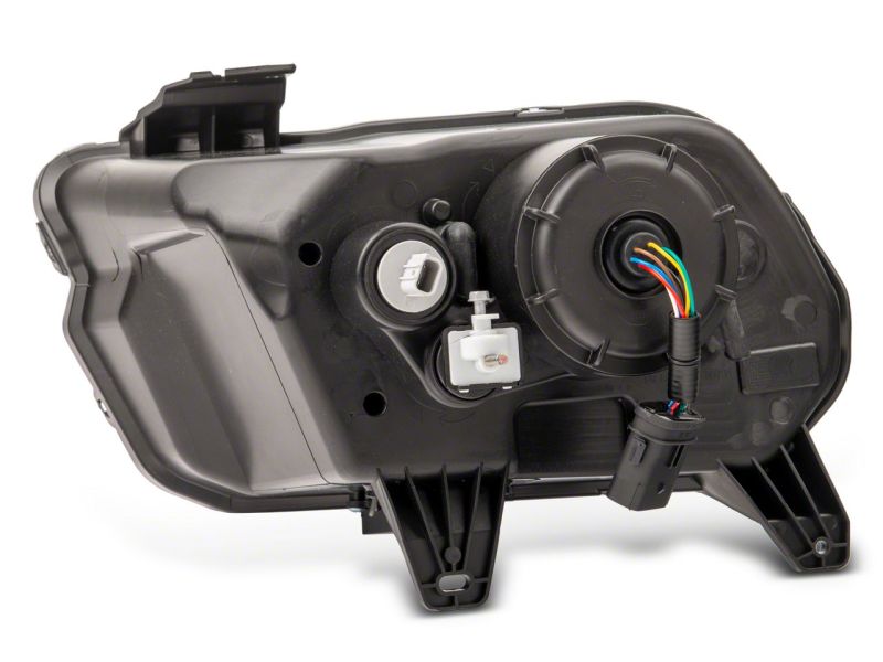 Raxiom 13-14 Ford Mustang LED Projector Headlights SEQL Turn Signals- Blk Housing (Clear Lens) Headlights Raxiom