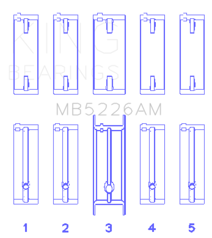 King Engine Bearings Mazda 626 F8 (Size +0.50mm) Main Bearing Set Bearings King Engine Bearings