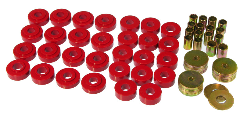 Prothane 65-67 GM Convertible Body Mount Kit - Red Bushing Kits Prothane
