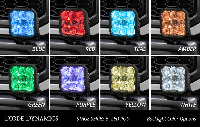 Diode Dynamics 17-20 Ford Raptor SS5 Bumper LED Pod Light Kit Sport - White Driving Light Bars & Cubes Diode Dynamics