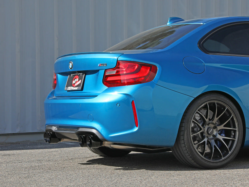 aFe 16-18 BMW M2 L6-3.0L MACH Force-Xp 3in to 2.5in 304 SS Cat-Back Exhaust System-Quad Black Tips Tips aFe