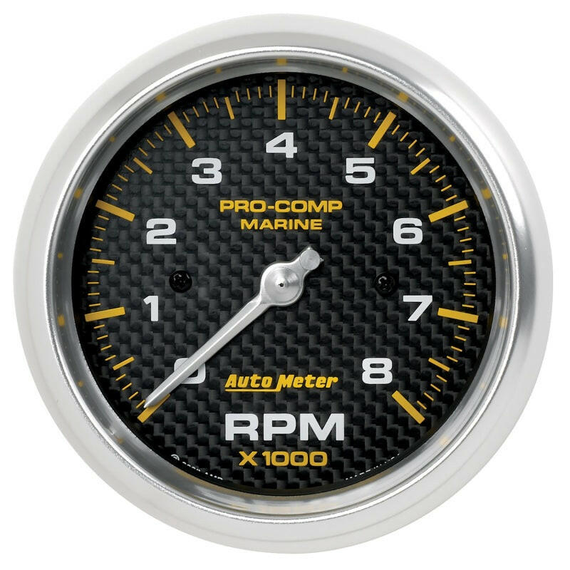 Autometer Marine Carbon Fiber 3-3/8in 8k RPM Tachometer Gauges AutoMeter