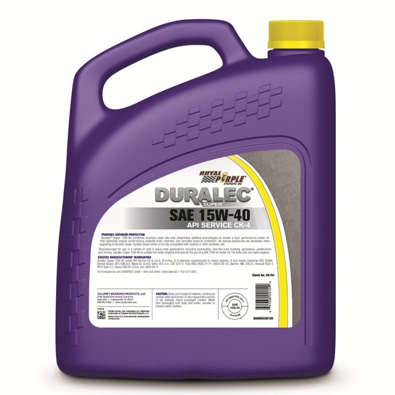 Royal Purple Duralec Super Diesel 15W-40 CK-4 Motor Oil - 1 Gallon Motor Oils Royal Purple