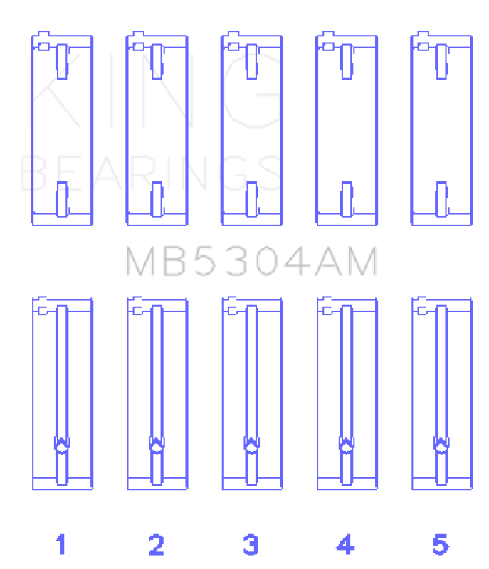 King Engine Bearings Kia/Mazda DOHC 16 Valve/SOHC 16 Valve/SOHC 8 Valve (Size STD) Main Bearing Set Bearings King Engine Bearings