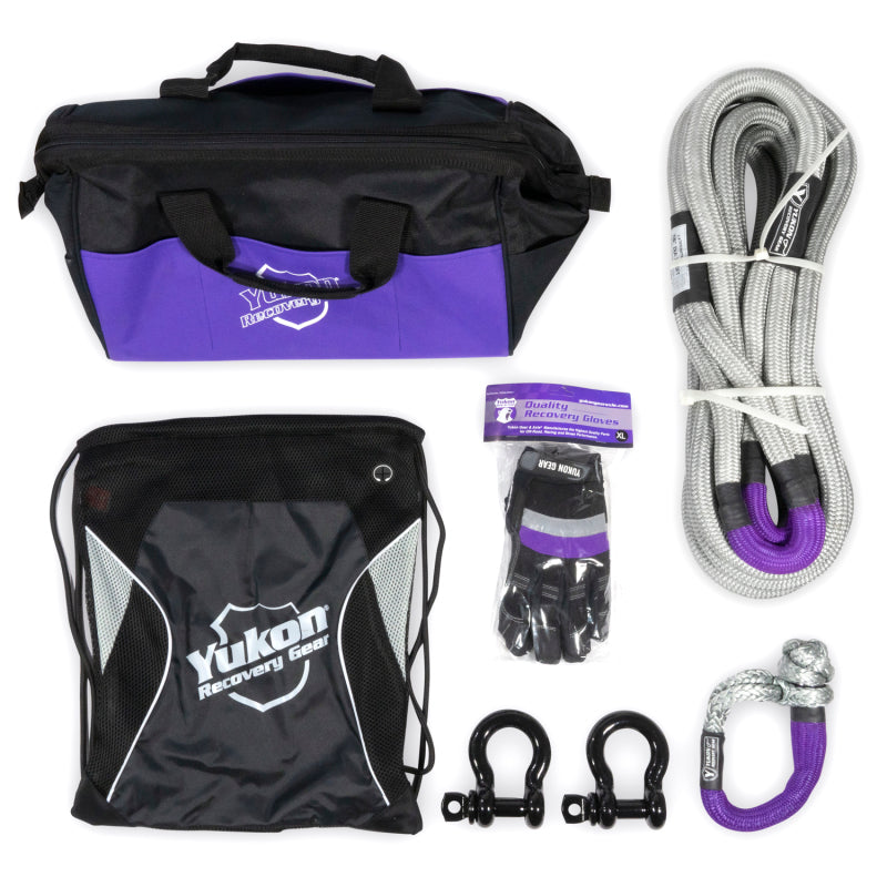 Yukon Recovery Gear Kit w/7/8in Kinetic Rope Tow Straps Yukon Gear & Axle