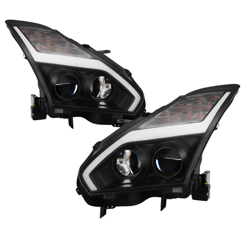 Spyder Nissan GTR R35 09-14 - Projector Headlights - DRL LED - Black Headlights SPYDER