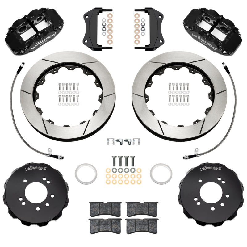 Wilwood 99-02 Nissan Skyline Superlite 6R Front BBK w/ 12.88in Slotted Rotors & Flexlines - Black Big Brake Kits Wilwood