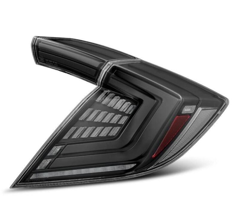 AlphaRex 16-21 Honda Civic Hatchback/ Type-R FK8 Nova-Series LED Tail Lights (Pair) - Alpha Black Tail Lights AlphaRex