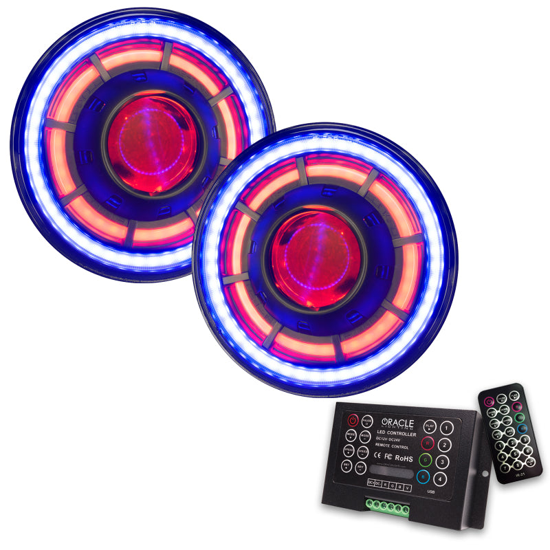 ORACLE Lighting 0718 Jeep Wrangler JK Oculus 7in ColorSHIFT Bi-LED Projector Headlights Light Bars & Cubes ORACLE Lighting
