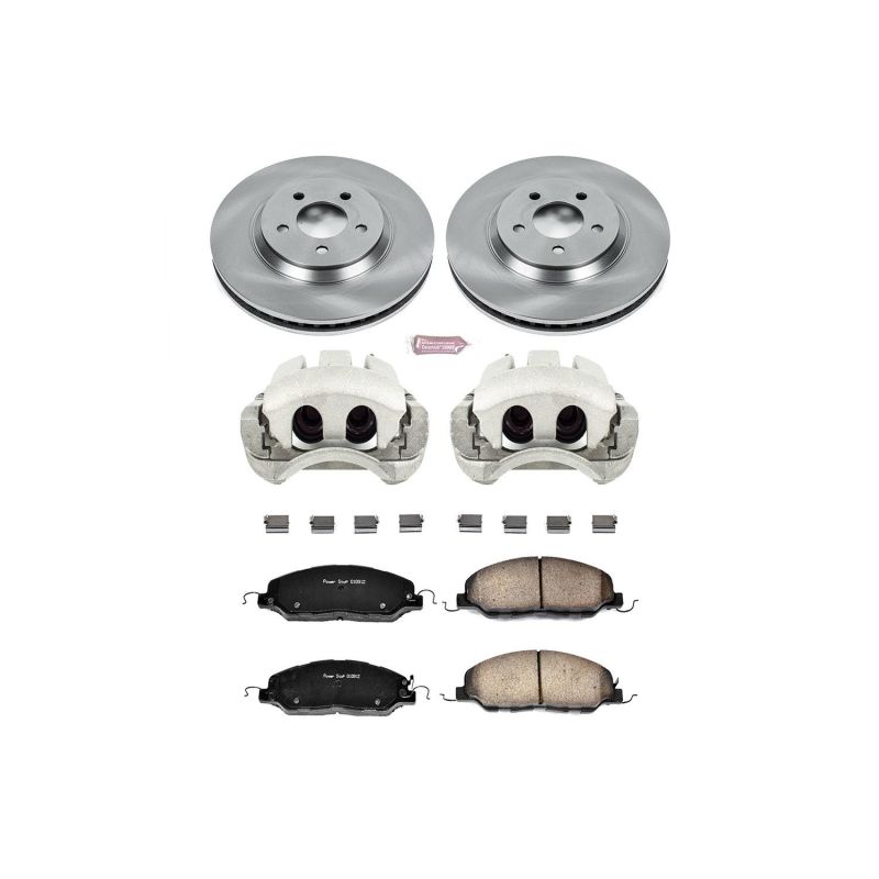 Power Stop 11-14 Ford Mustang Front Autospecialty Brake Kit w/Calipers Brake Kits - OE PowerStop