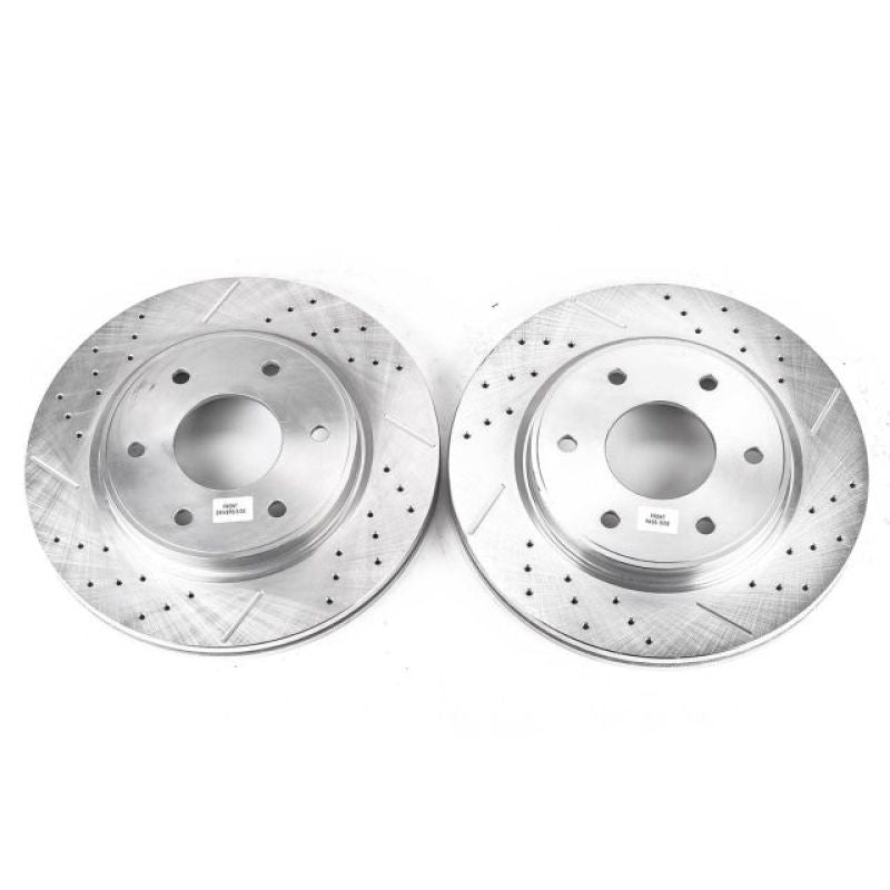 Power Stop 05-06 Infiniti QX56 Front Evolution Drilled & Slotted Rotors - Pair Brake Rotors - Slot & Drilled PowerStop