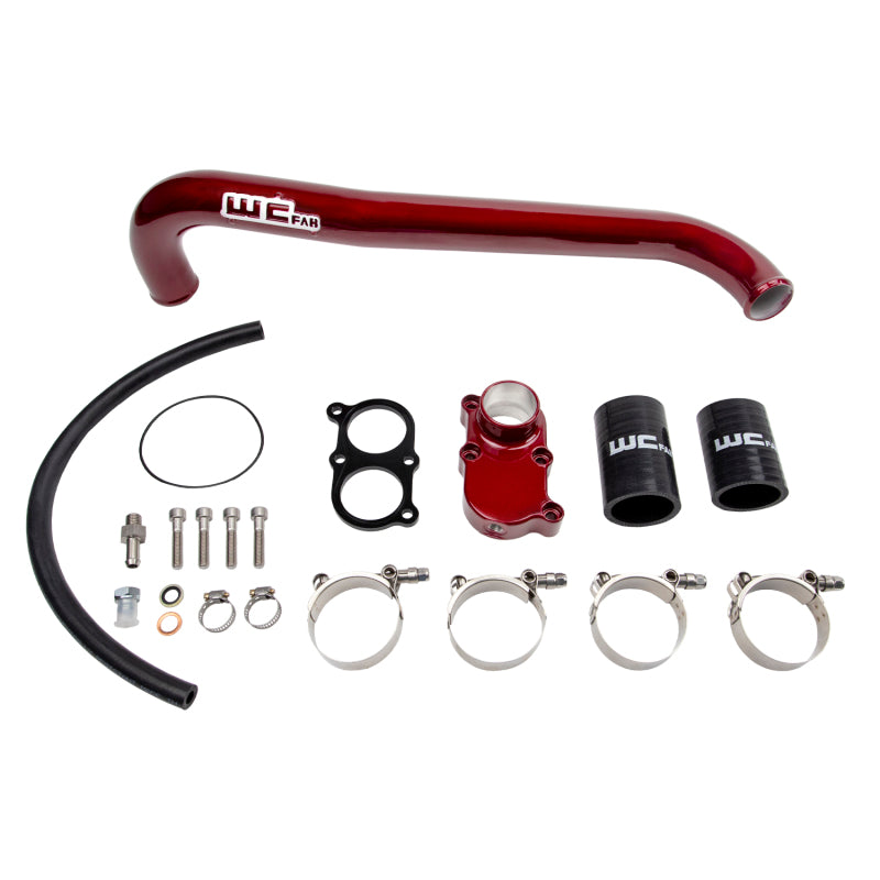 Wehrli 01-05 Chevrolet 6.6L LB7/LLY Duramax Thermostat Housing & Upper Coolant Pipe Kit - Bengal Red Thermostat Housings Wehrli