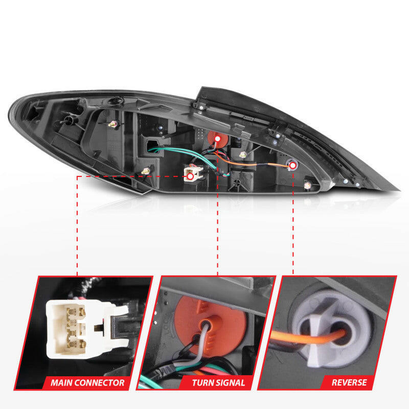 ANZO 10-13 Hyundai Genesis 2DR LED Taillights Smoke Tail Lights ANZO