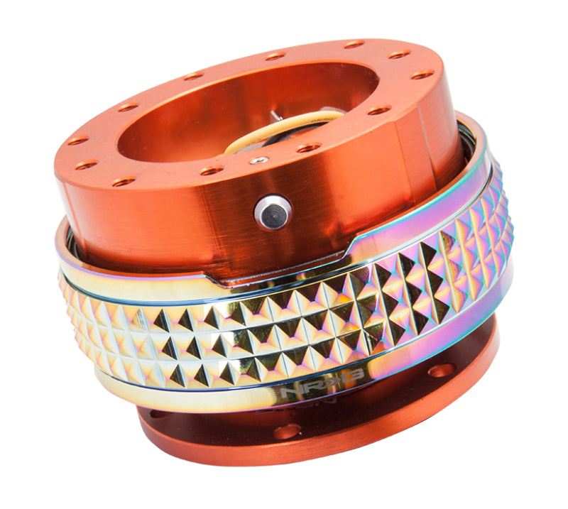 NRG Quick Release Kit - Pyramid Edition - Orange Body / Neochrome Pyramid Ring Quick Release Adapters NRG