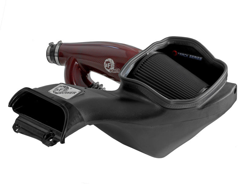 aFe 17-24 Ford F-150 Track Series Red Kevlar Carbon Fiber C/A Intake System w/Black Pro 5R Filter Cold Air Intakes aFe
