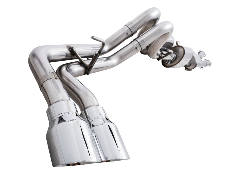 AWE Tuning 16-22 Toyota Tacoma 0FG Cat-Back Exhaust w/ BashGuard - Dual Chrome Silver Tips Catback AWE Tuning