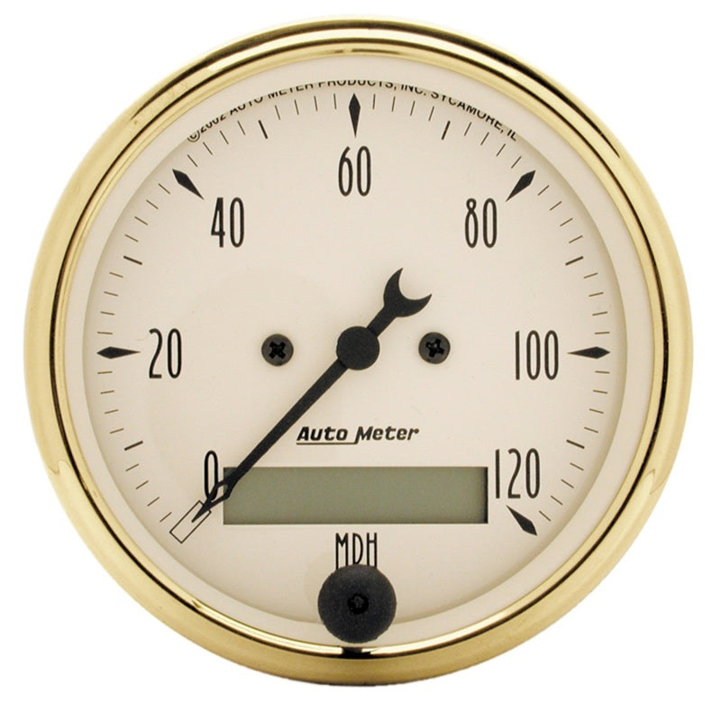 AutoMeter Gauge Speedometer 3-1/8in. 120MPH Elec. Prog. W/ Lcd Odo Golden Oldies Gauges AutoMeter