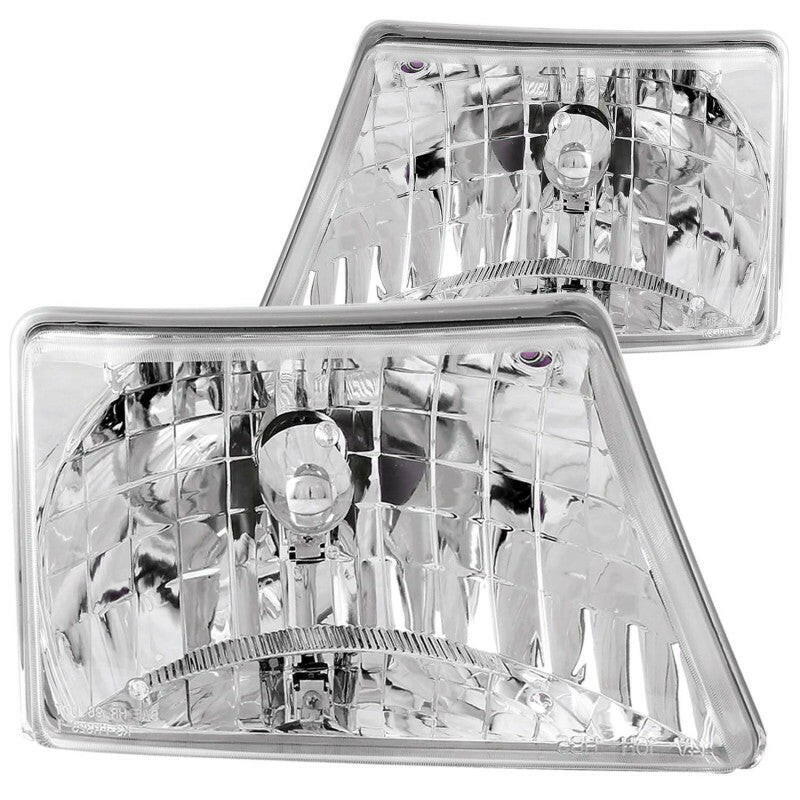ANZO 1998-2000 Ford Ranger Crystal Headlights Chrome Headlights ANZO